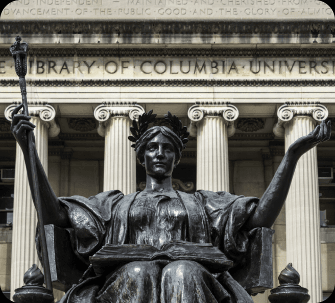 Columbia University campus statue